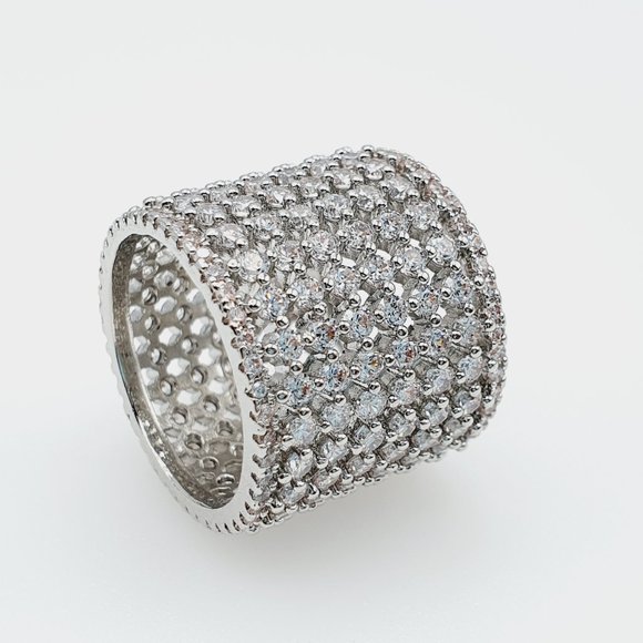 💕   925 Silver 3A CZ Multilayer Diamonds Ring for Women, FB16FA1014 - Picture 7 of 7